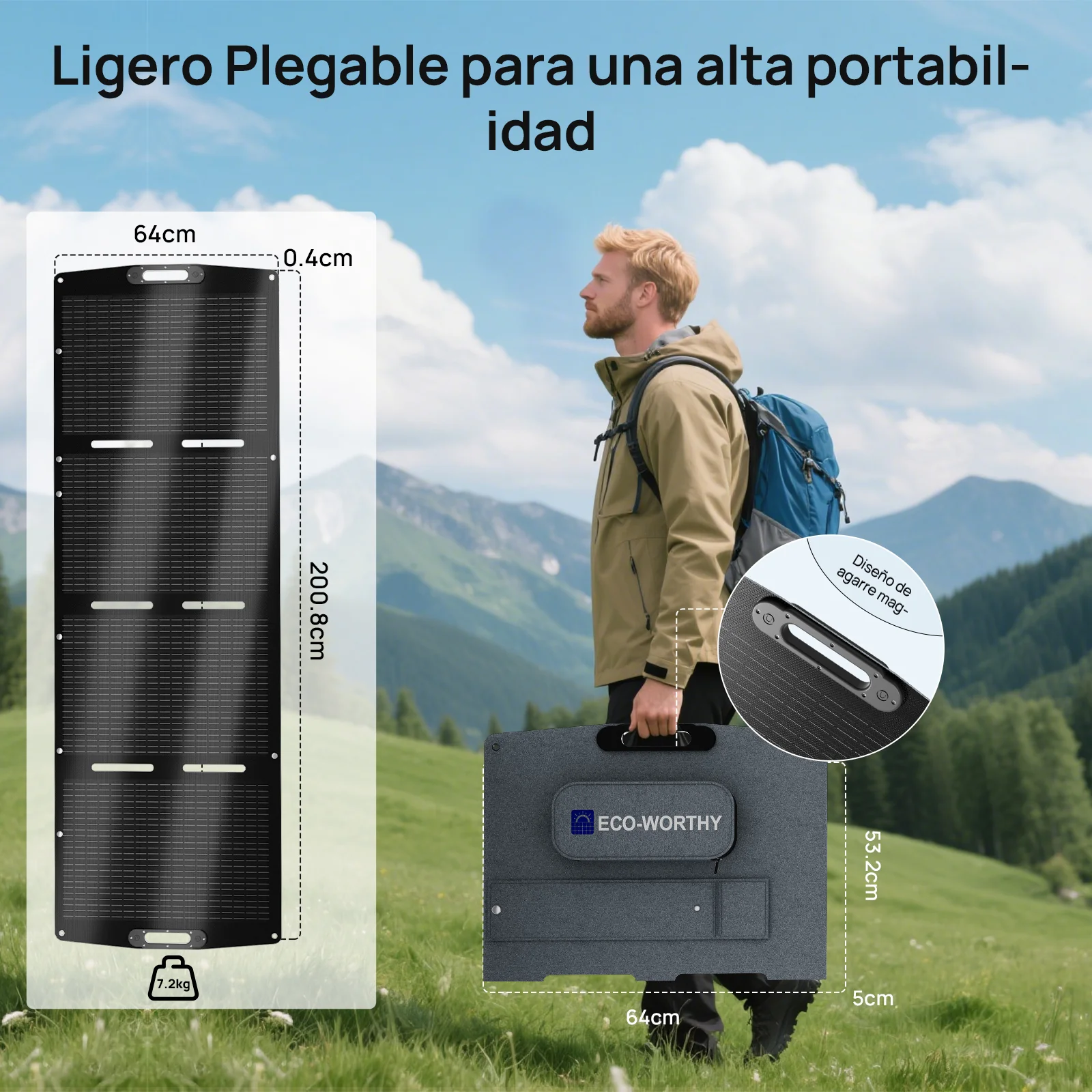 200W 12V Maleta de panel solar plegable - Image 6