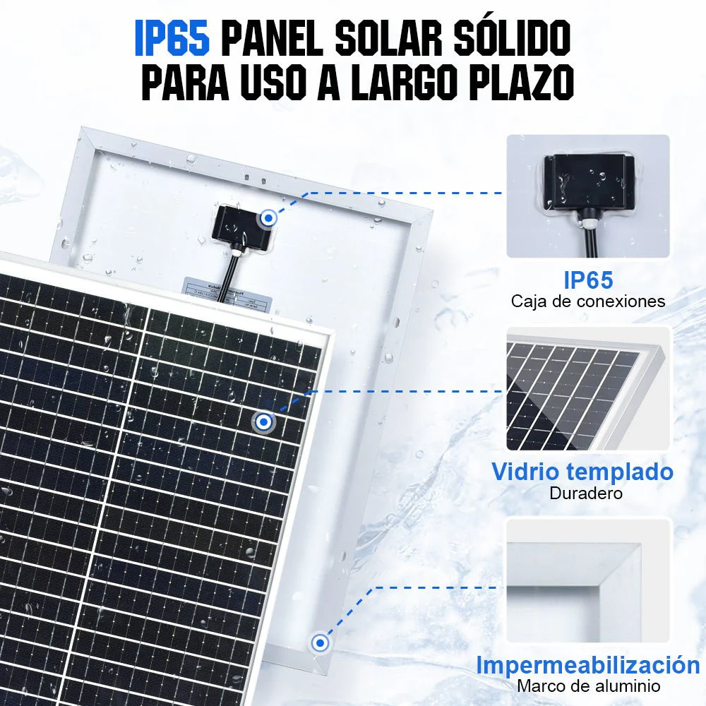 25W 12V Kit de cargador de goteo de panel solar monocristalino - Image 7