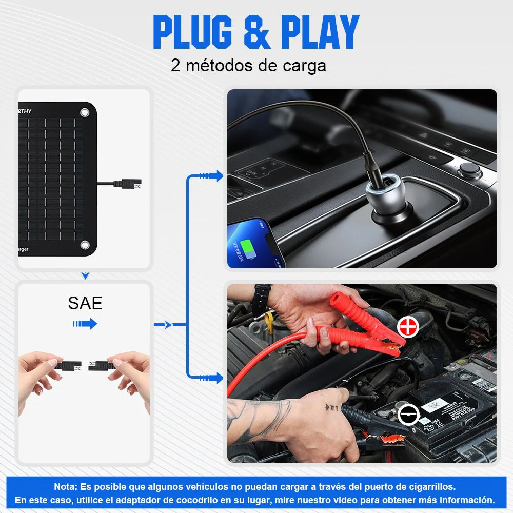 10W Cargador solar portátil para baterías de 12V en automóvil y barco - Image 10