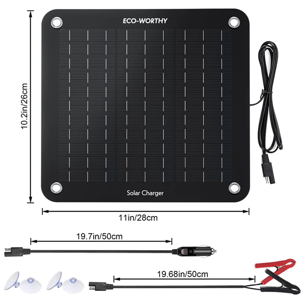 10W Cargador solar portátil para baterías de 12V en automóvil y barco - Image 4