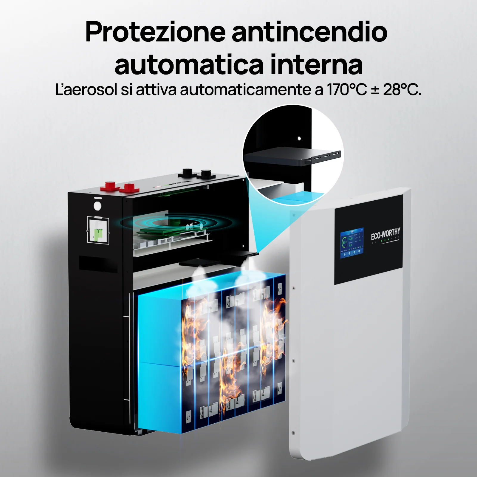 Batería de interior de montaje en pared ECO-WORTHY de 48V 100Ah con caja de conexiones | IEC 62619 | Apta para bajas temperaturas | 10 años de garantía - Image 8
