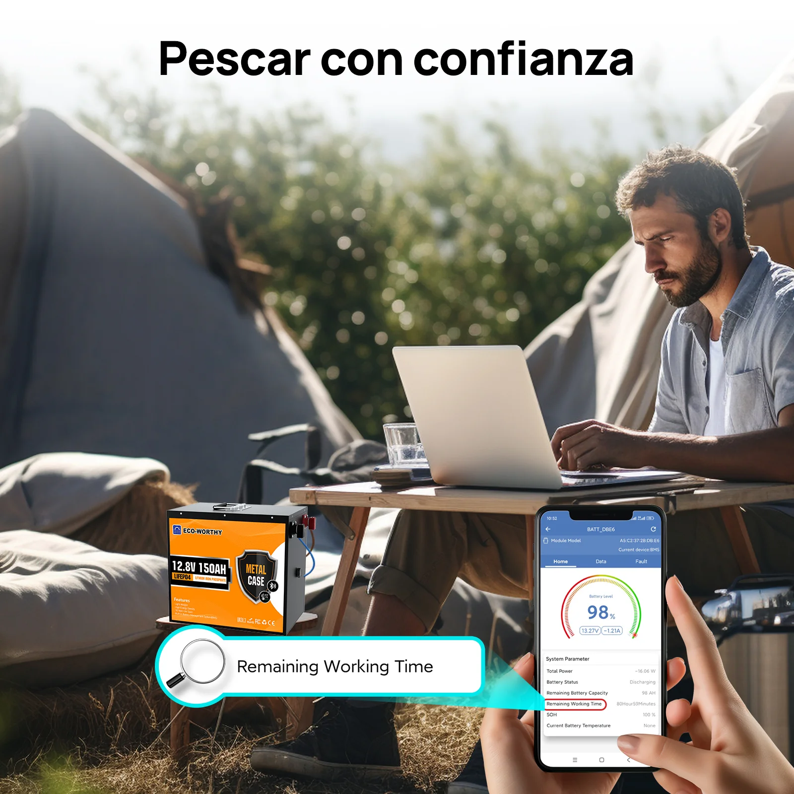Batería Litio LiFePO4 12V 150Ah Con Protección Contra Bajas Temp por Bluetooth - Image 3