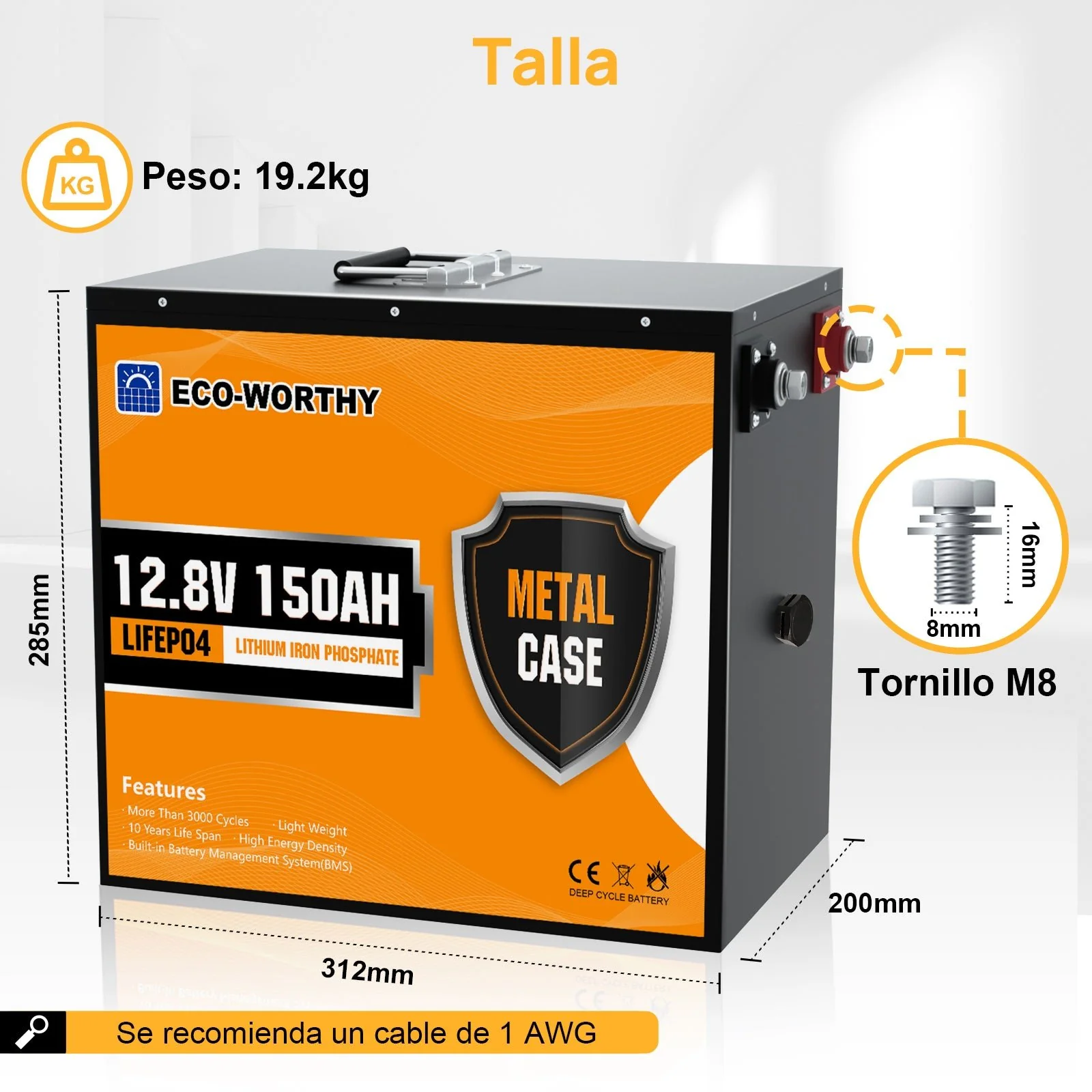 Batería Litio LiFePO4 12V 150Ah Con Protección Contra Bajas Temp por Bluetooth - Image 7