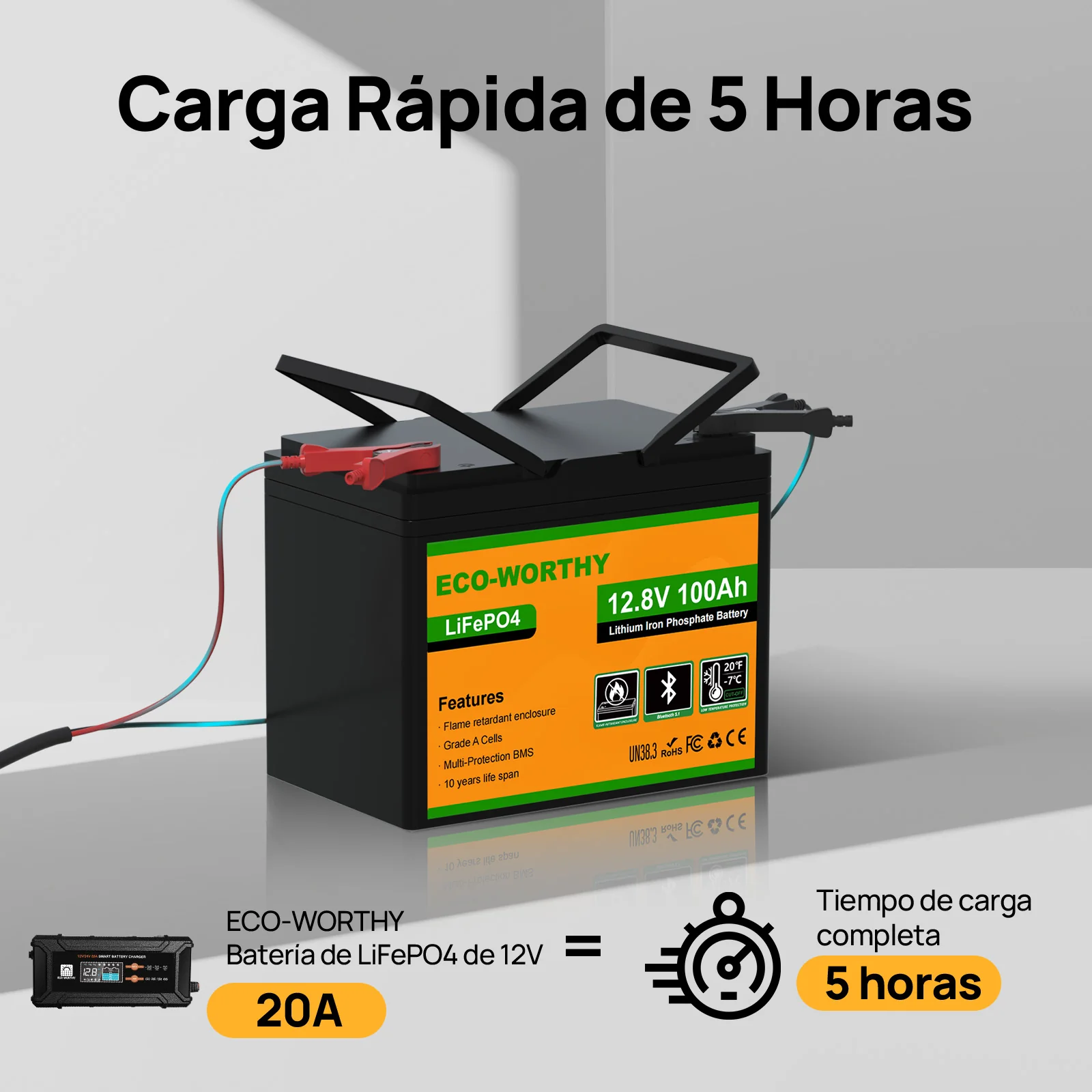 Batería Litio LiFePO4 12V 100Ah con Bluetooth - Image 13
