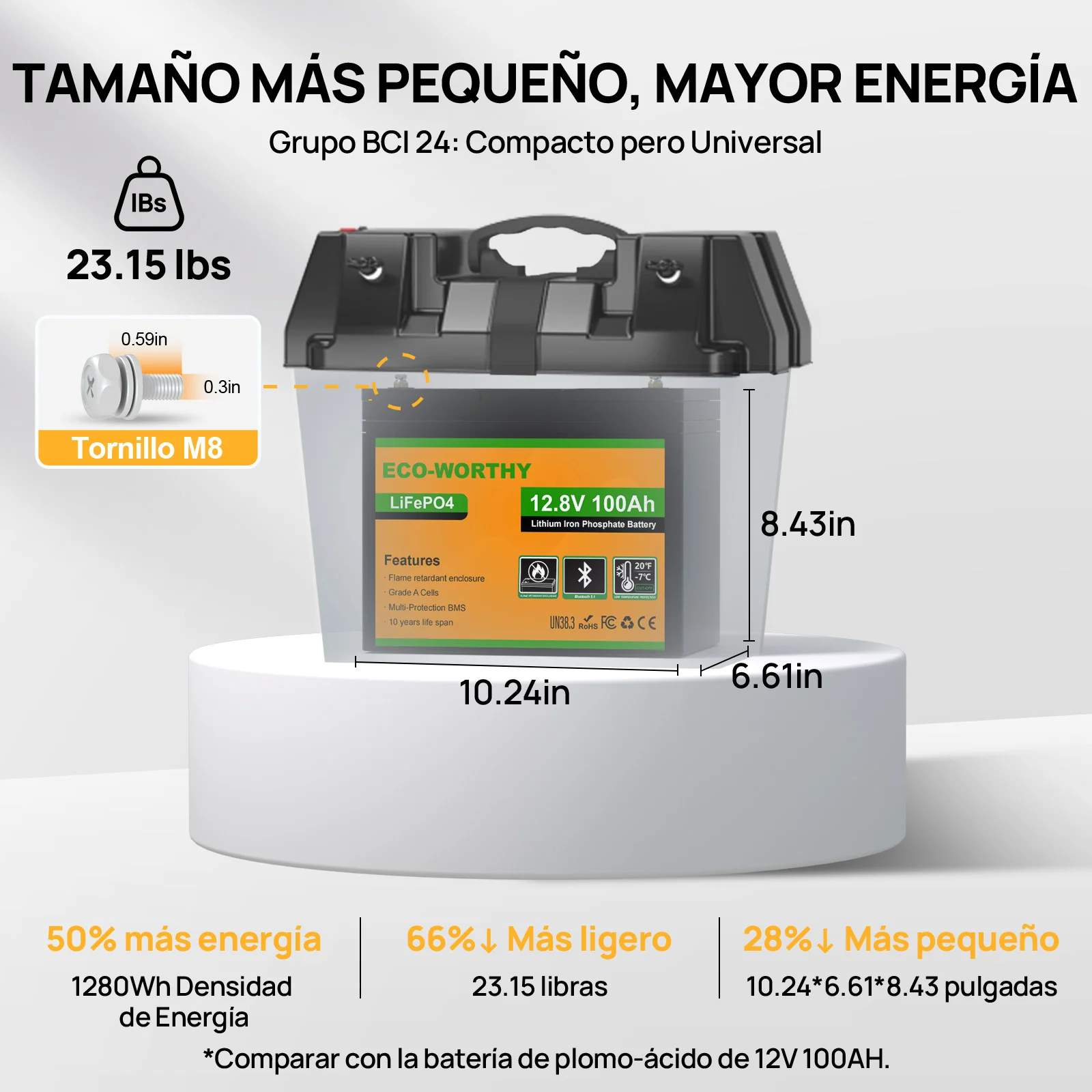 Batería Litio LiFePO4 12V 100Ah con Bluetooth - Image 8