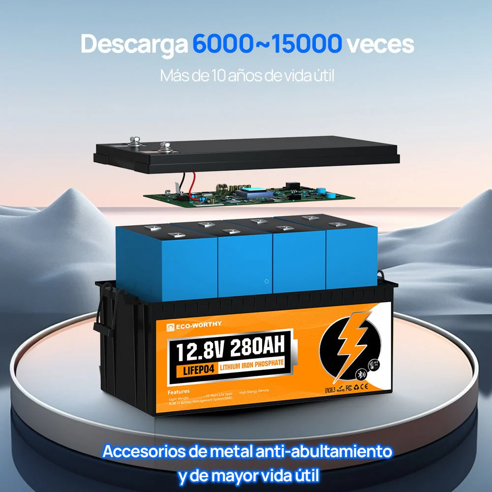 Batería Litio LiFePO4 12V 280Ah Con Bluetooth - Image 5