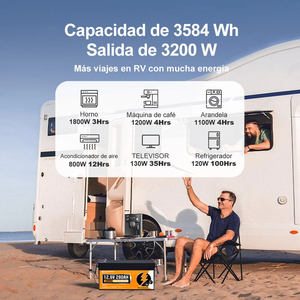 Batería Litio LiFePO4 12V 280Ah Con Bluetooth - Image 8