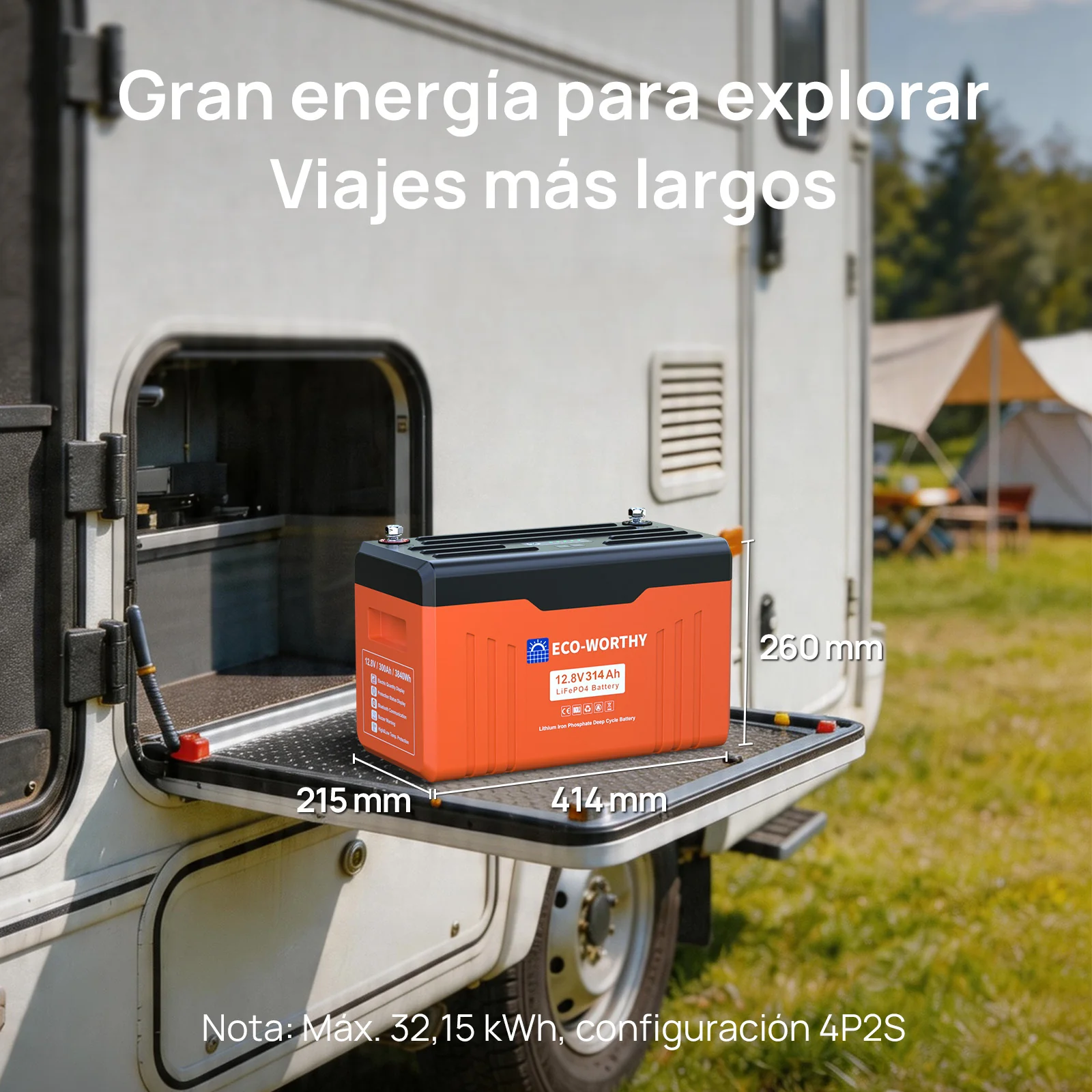 Batería de litio LiFePO4 de 12V y 314Ah con Bluetooth - Image 11
