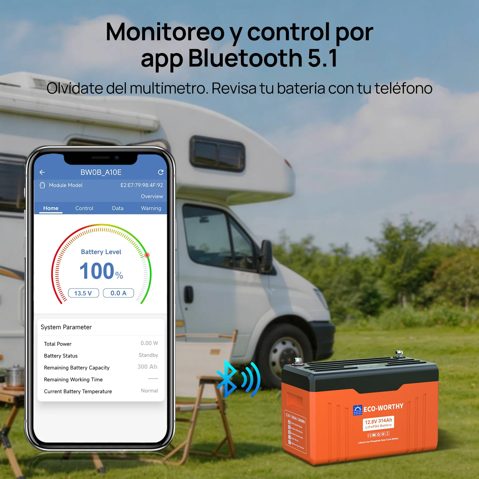 Batería de litio LiFePO4 de 12V y 314Ah con Bluetooth - Image 7