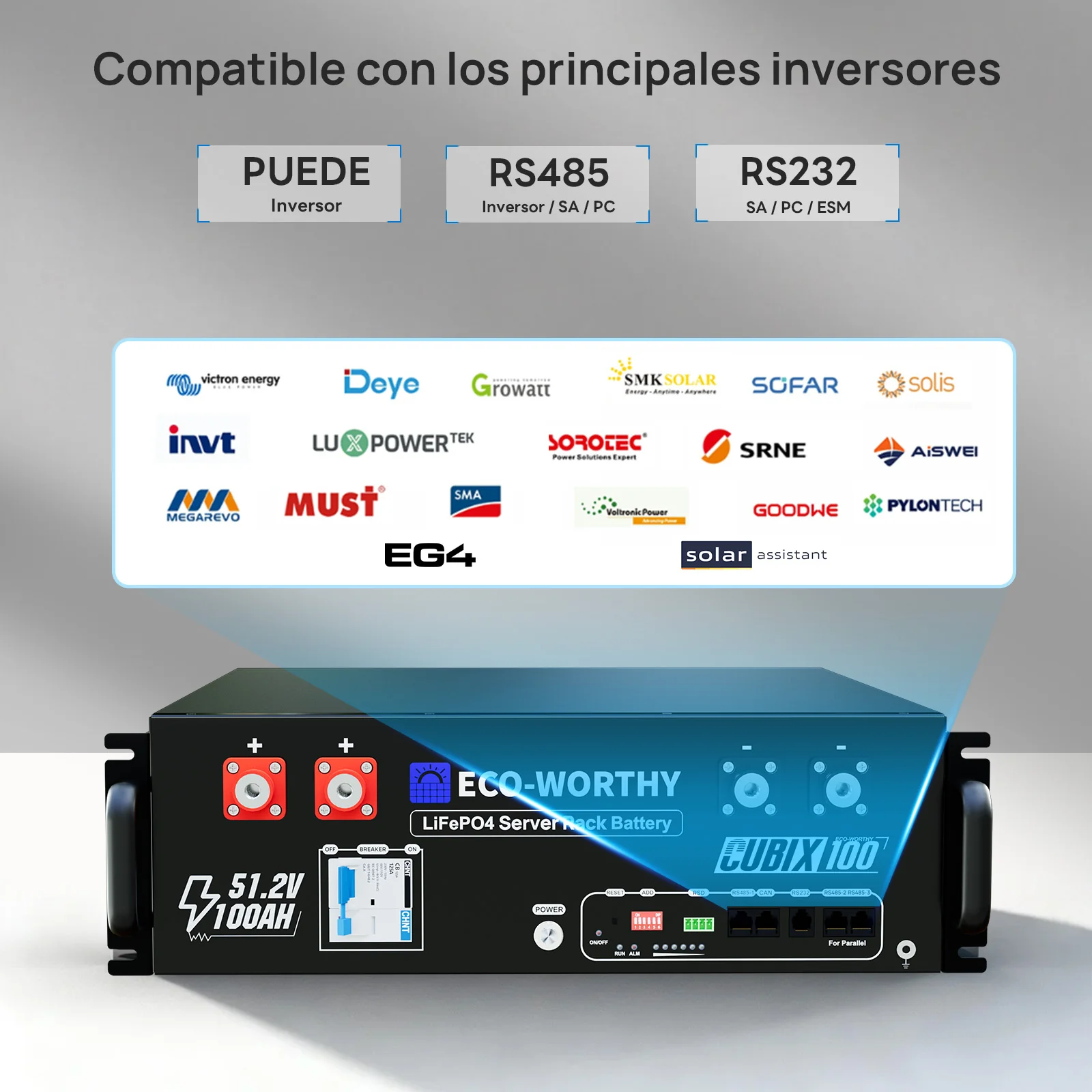 Energía de respaldo para el hogar ECO-WORTHY con LiFePO4 de 48V 100Ah e inversor híbrido de 48V 5000W - Image 14
