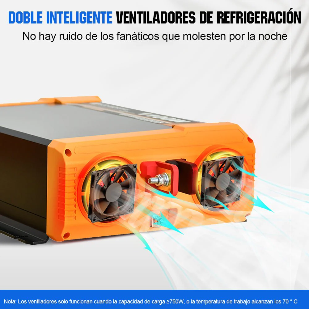 Inversor de Onda Sinusoidal Pura de 1100W de 12V a 230V para Kits Solares Aislada - Image 6