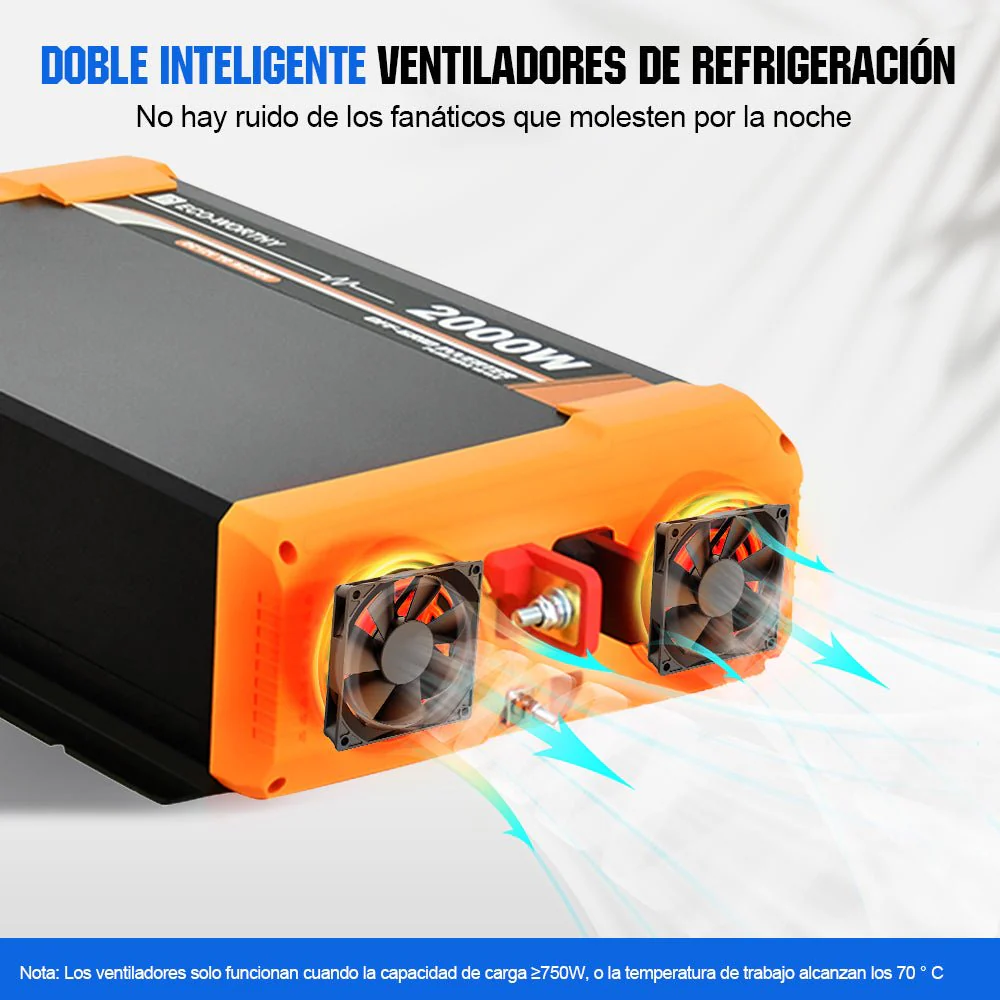 Inversor de Onda Sinusoidal Pura de 2000W de 12V a 230V para Kits Solares Aislada - Image 6