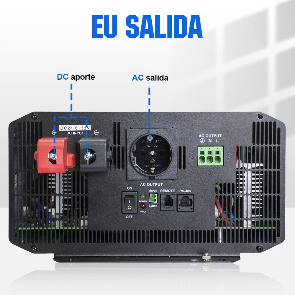 Inversor de Onda Sinusoidal Pura de 3000W de 24V a 230V para Kits Solares Aislada - Image 4