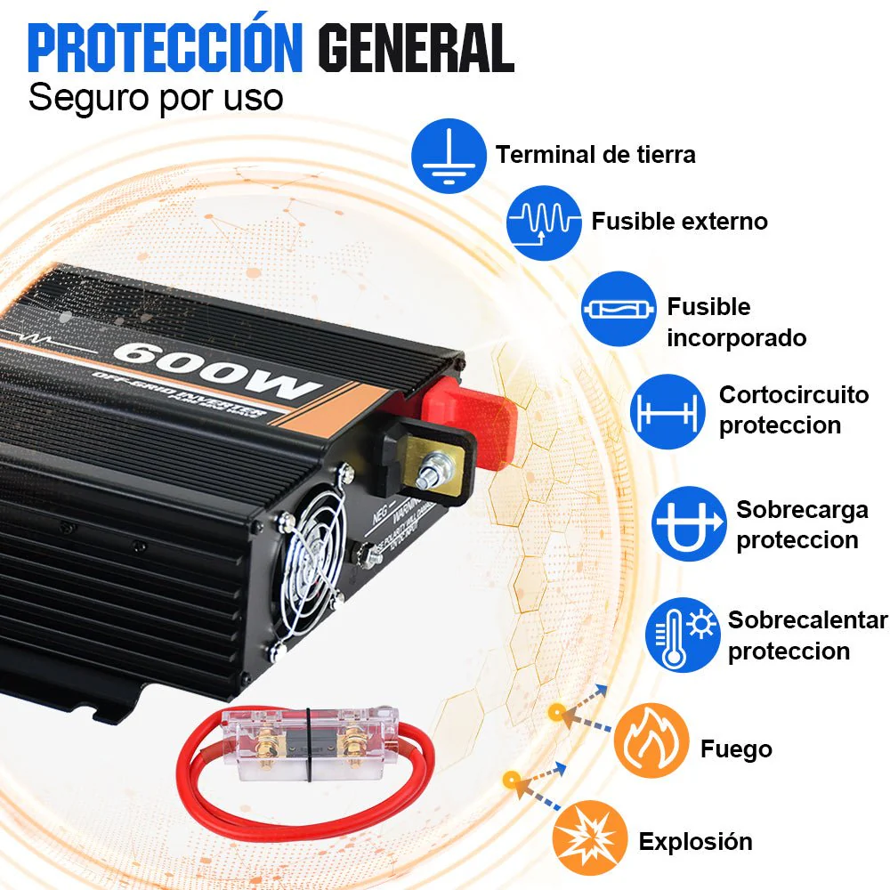 Kit Solar Aislada 120W 240W 12V (1/2x120W) con Inversor 600W+Batería de Litio 0.6kWh - Image 6