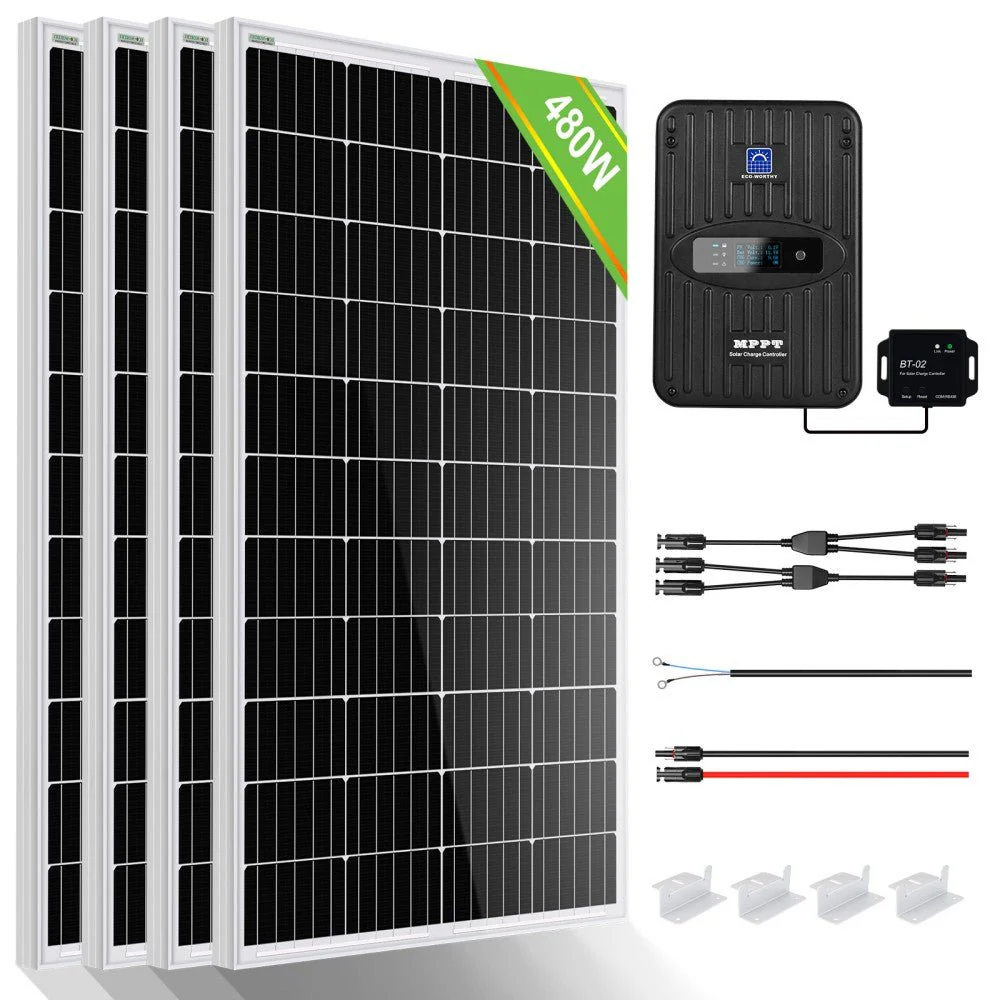 Kit Solar Aislada 480W 12V (4x120W) con Inversor 1.1kW+Batería de Litio 1.2kWh - Image 3