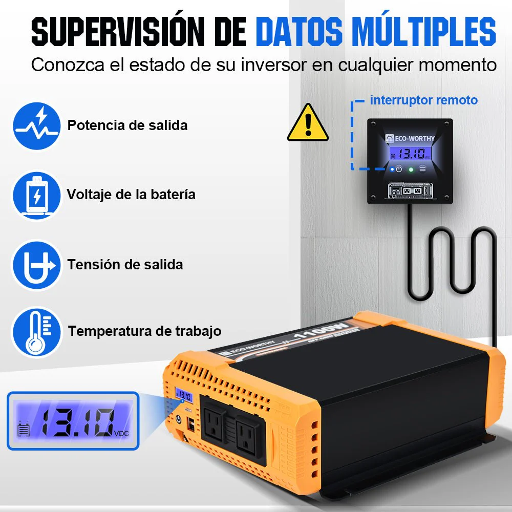 Kit Solar Aislada 480W 12V (4x120W) con Inversor 1.1kW+Batería de Litio 1.2kWh - Image 7