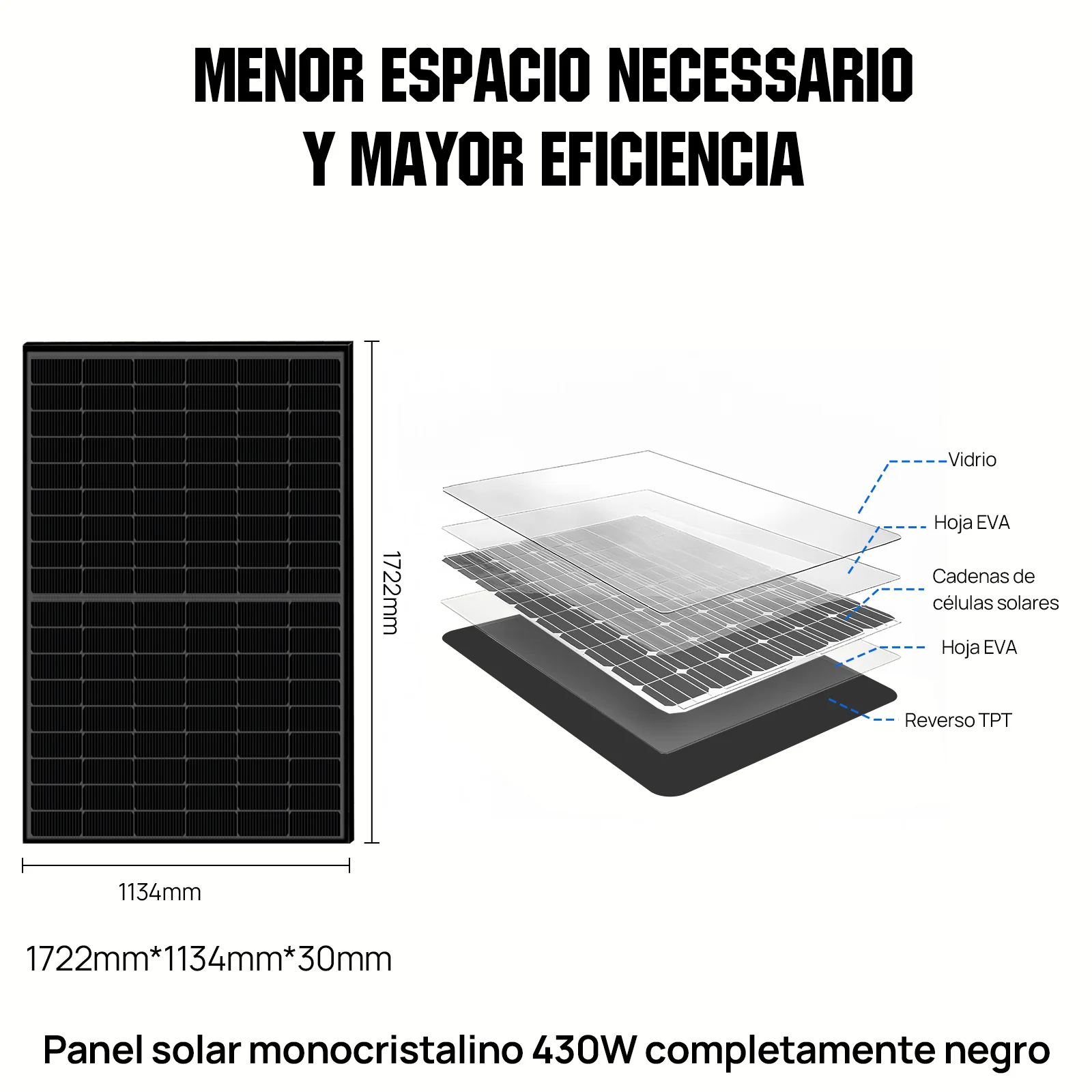 Kit solar MPPT completo para autoconsumo fuera de la red, 48V 2580W(6 x 430W) - Image 8