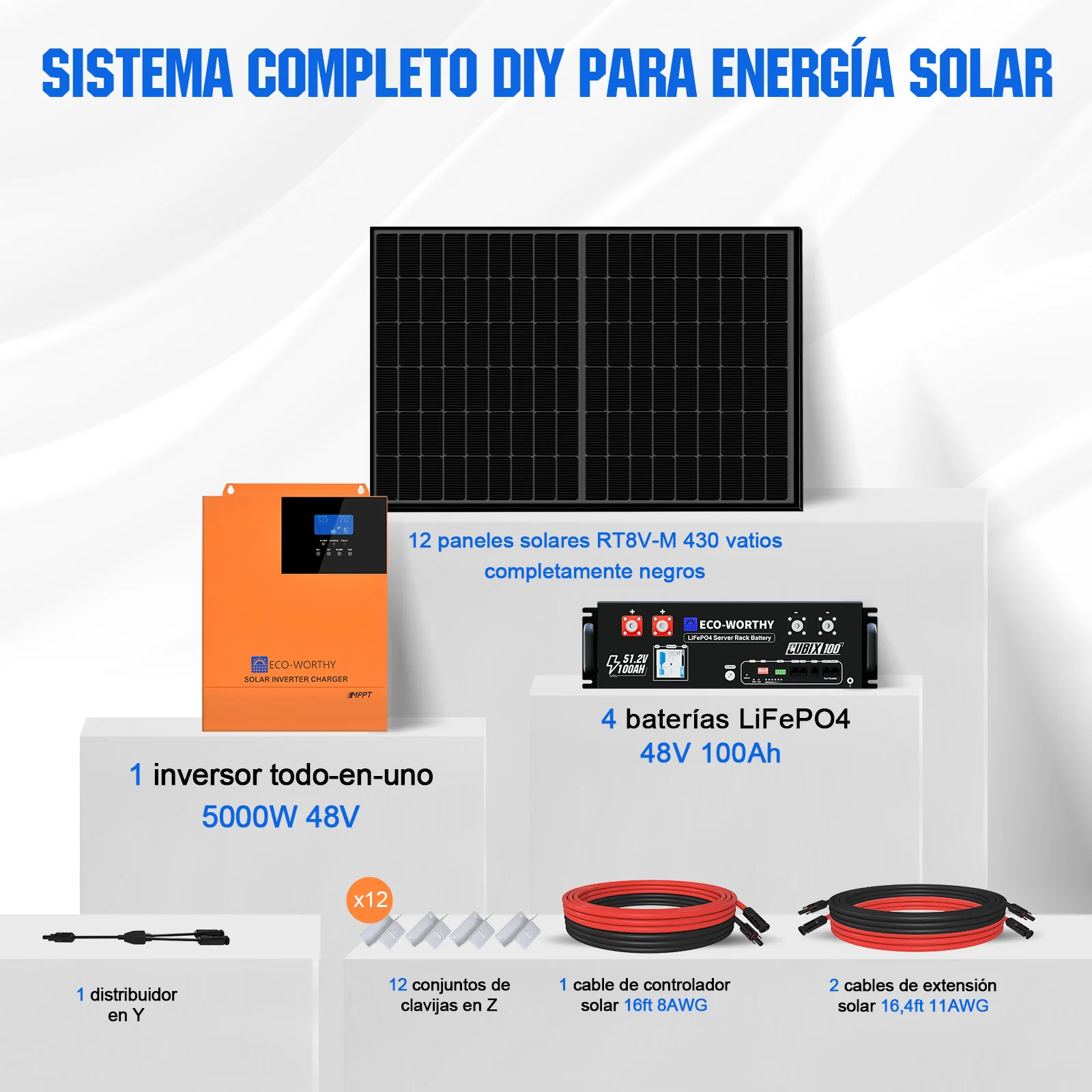 Kit solar MPPT completo para autoconsumo fuera de la red 48V 5160W (12x 430W) - Image 11