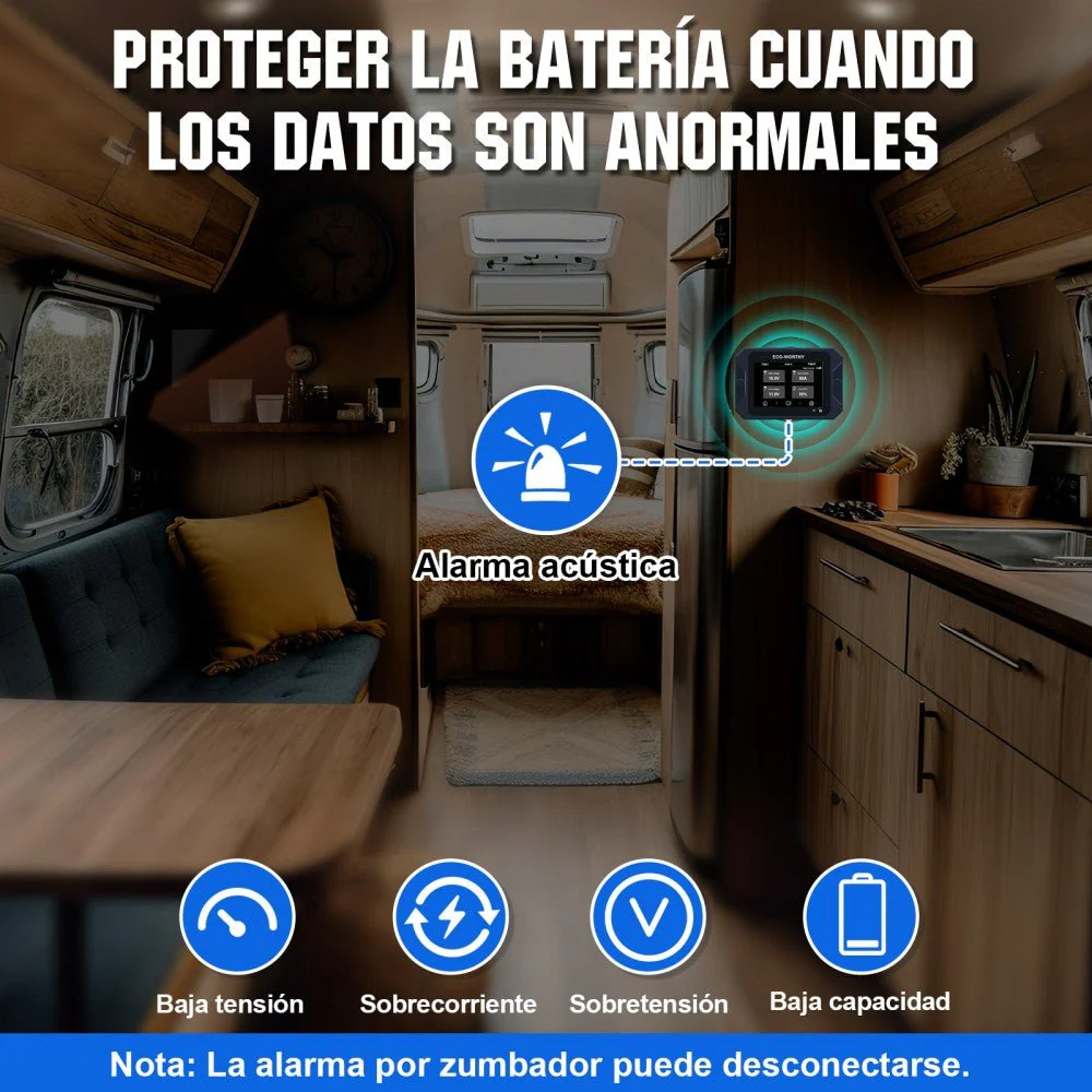 Monitor de batería con 3.5" pantalla táctil de 300A con sensor Hall para baterías AGM y de litio (LiFePO4) - Image 8