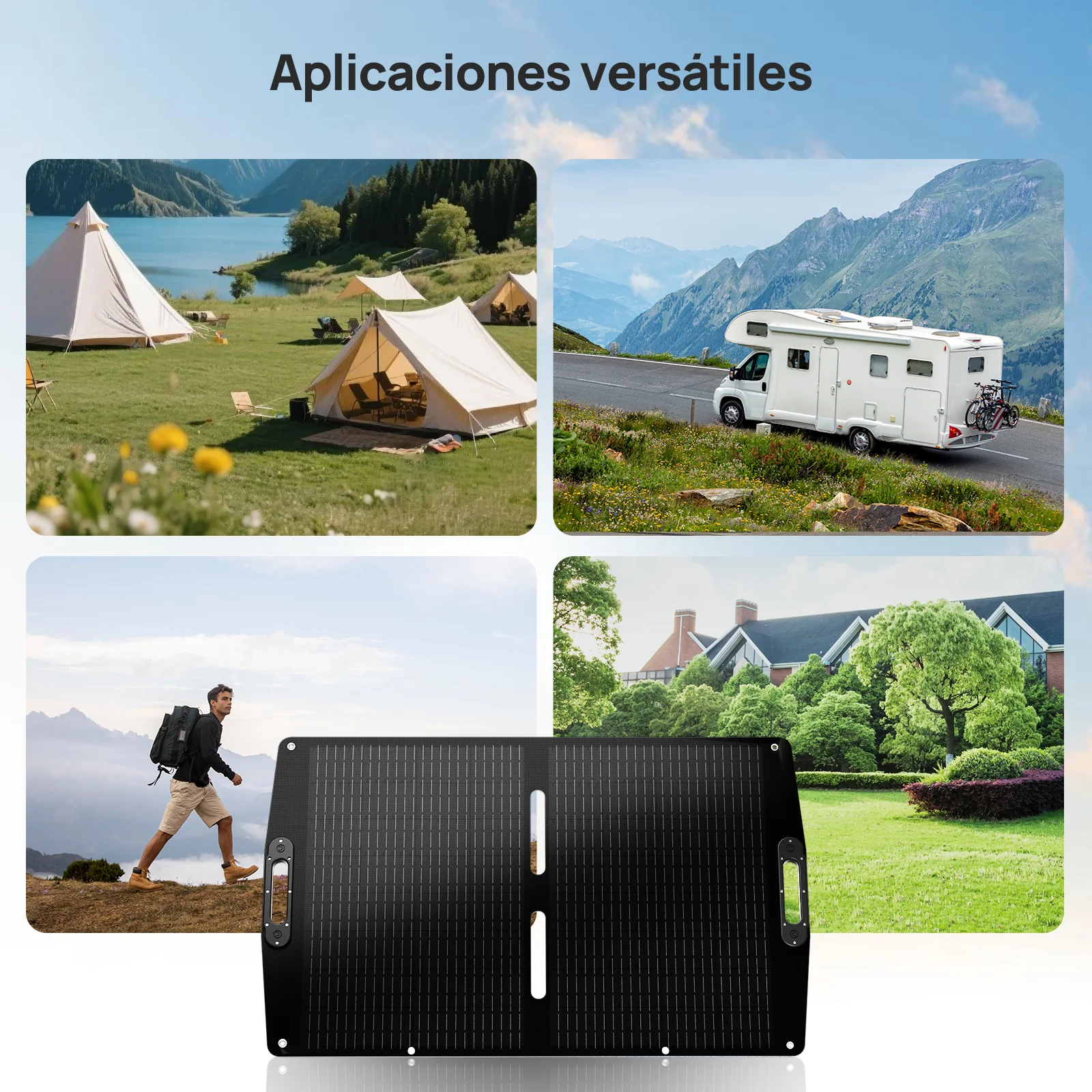 Pro. 100W 12V Maleta de panel solar plegable - Image 10