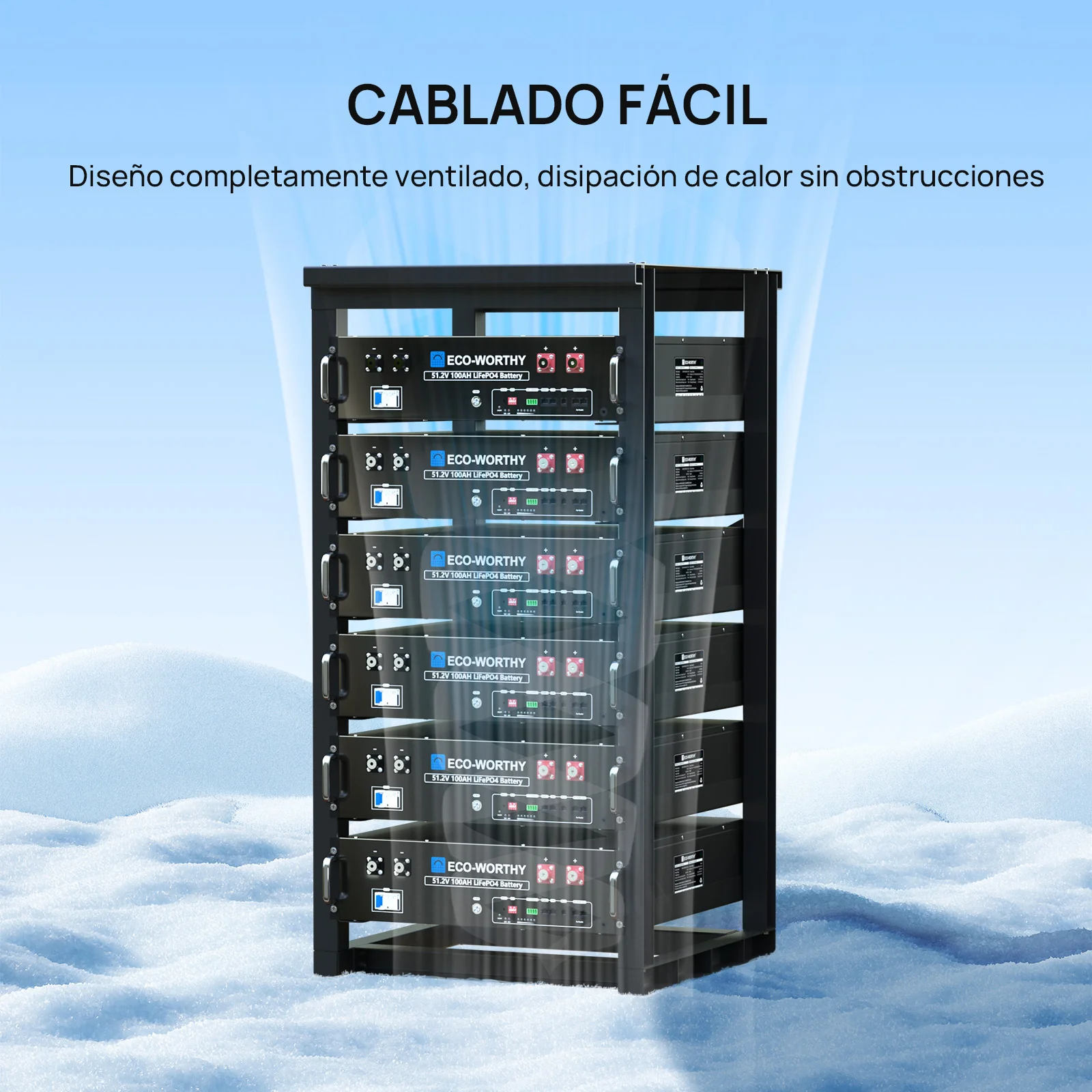 Rack ECO-WORTHY de 6 capas 19 pulgadas para baterías de servidores - Image 8