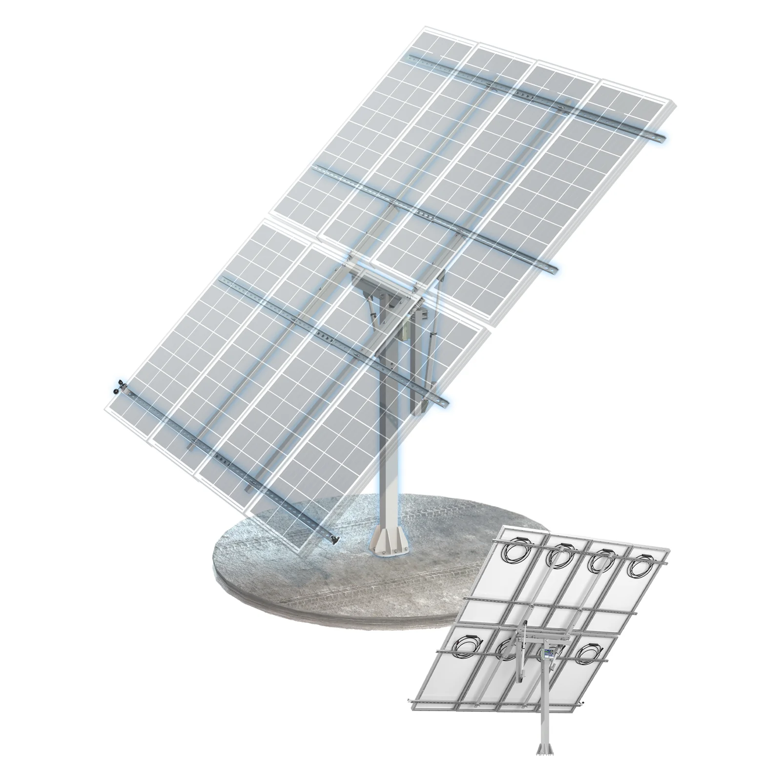 Sistema de seguimiento solar de doble eje ECO-WORTHY (versión extendida, +40% de eficiencia) con controlador de seguimiento - Image 5