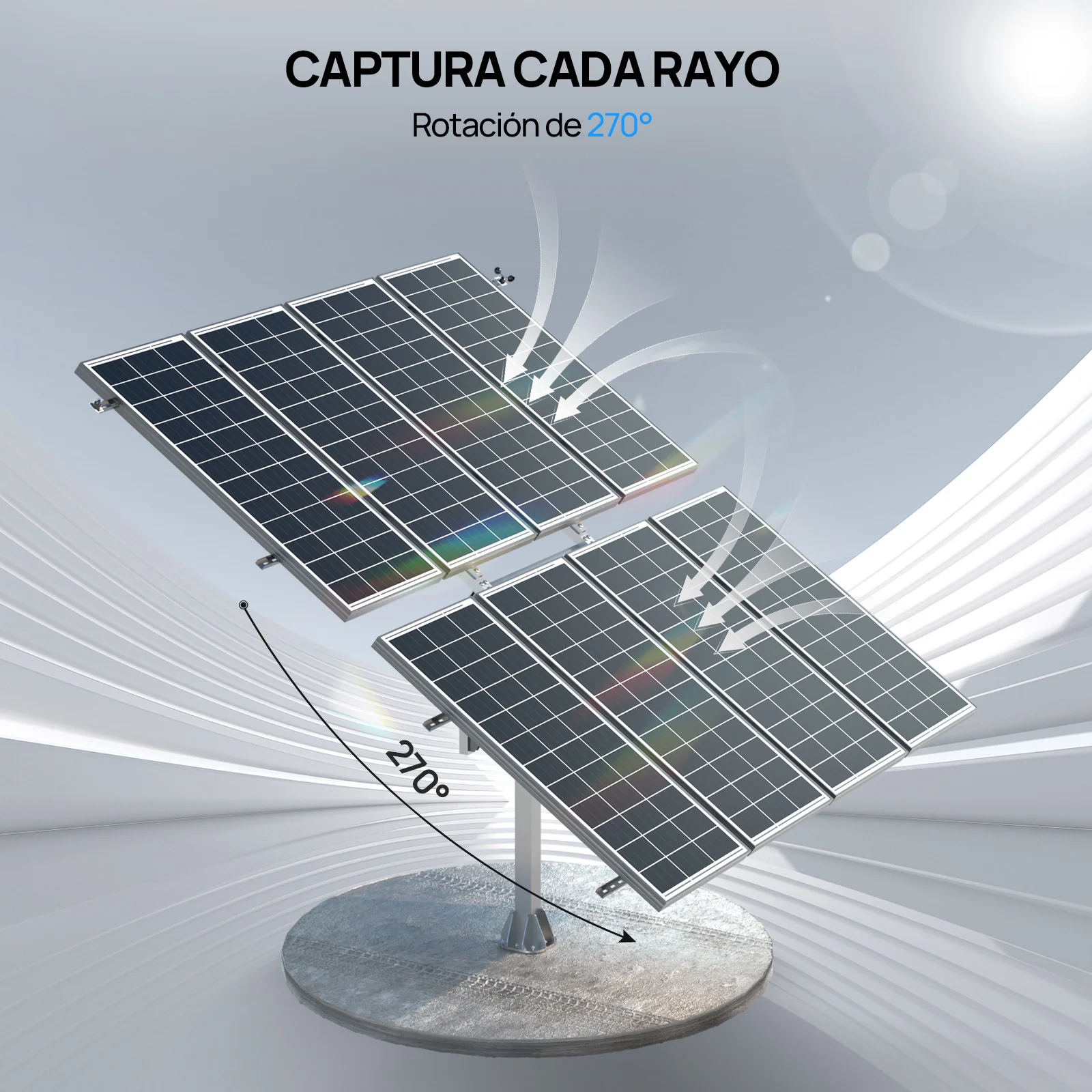 Sistema de seguimiento solar de doble eje ECO-WORTHY (versión extendida, +40% de eficiencia) con controlador de seguimiento - Image 8