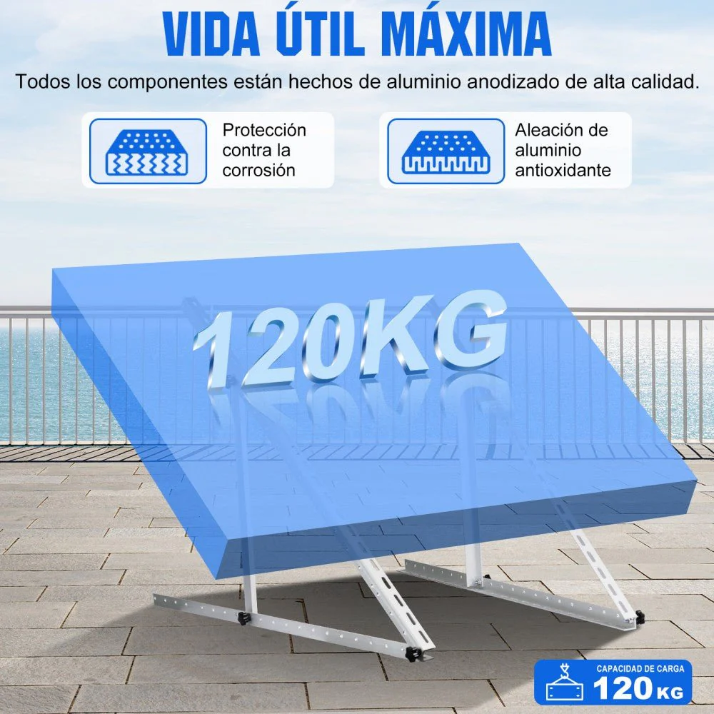 Soportes de montaje de inclinación ajustable para panel solar de 45" de longitud - Image 9